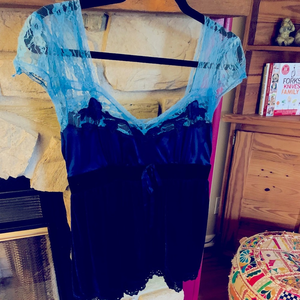 Vintage Free people blue blouse